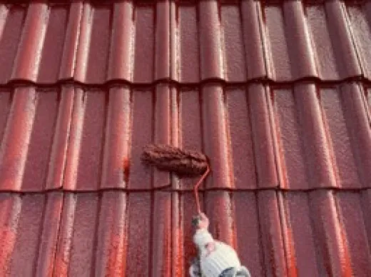 屋根塗装 - 上塗り