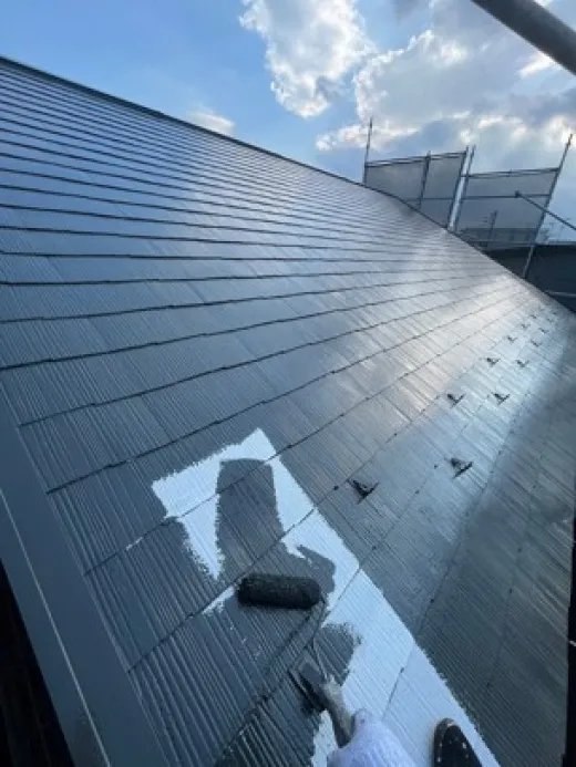 屋根塗装 - 中塗り