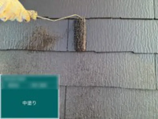 屋根塗装 - 中塗り