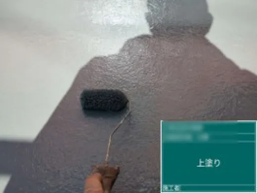 ベランダFRP防水 - トップコート2回目