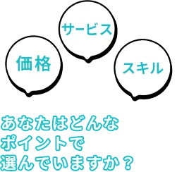 価格・サービス・スキル　あなたはどんなポイントで選んでいますか？