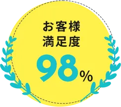 お客様満足度９８％